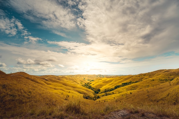 Schöne panoramalandschaft wairinding hügel