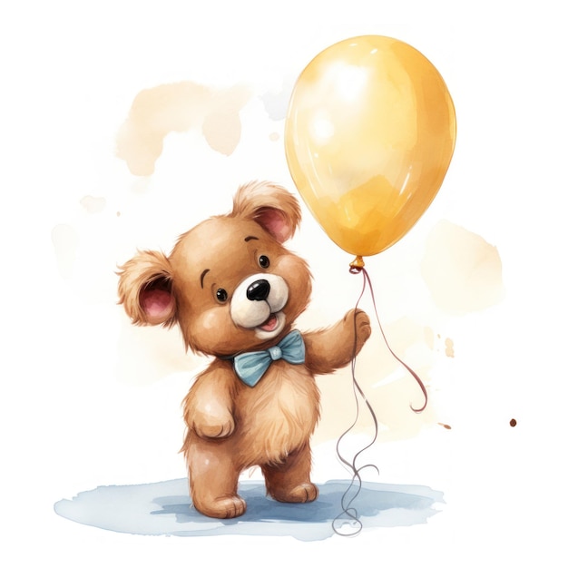 Schöne Party-Hündin mit Luftballons Lustige positive und festliche Skizze für Poster-Banner-Druck
