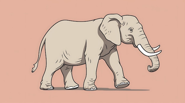 Schöne pastellfarbene Zeichentrickfilme Elefant Dschungel Tier Hintergrund Kopierraum