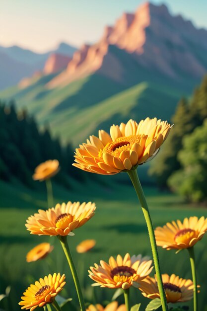 Schöne Pflanze gelbe wilde Chrysanthemum Blüten wie Sonnenblumen schönen Tapeten Hintergrund