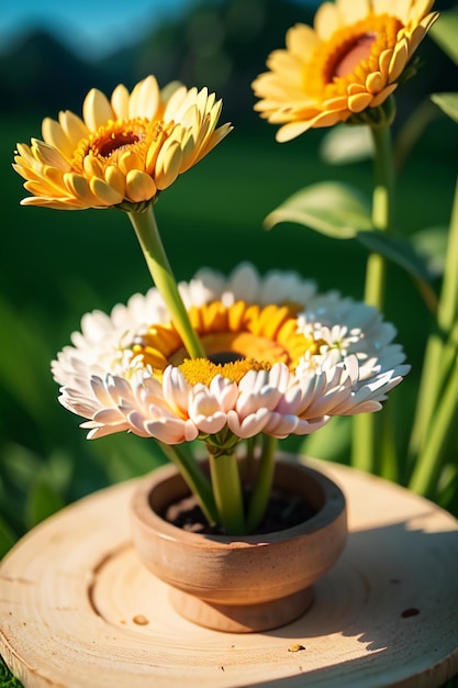 Schöne Pflanze gelbe wilde Chrysanthemum Blüten wie Sonnenblumen schönen Tapeten Hintergrund
