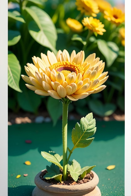 Schöne Pflanze gelbe wilde Chrysanthemum Blüten wie Sonnenblumen schönen Tapeten Hintergrund