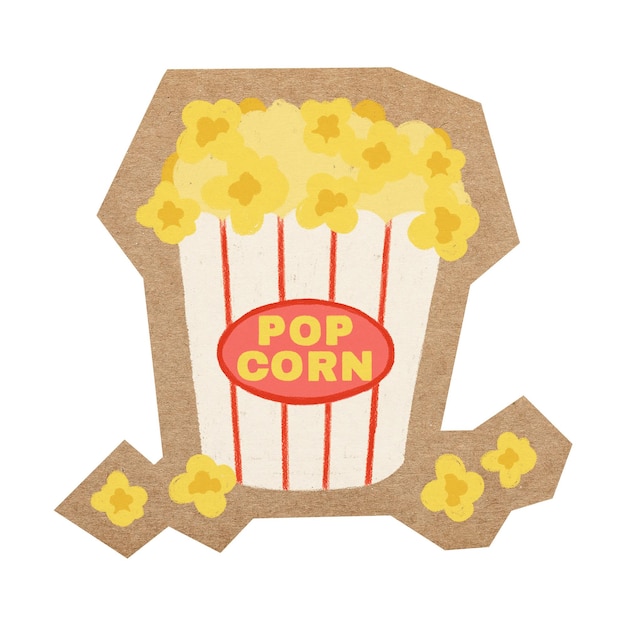 Schöne Popcorn Png ausgeschnittenes Papierelement transparenter Hintergrund