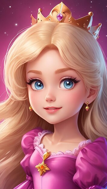 Schöne Prinzessin-Cartoon-Figur