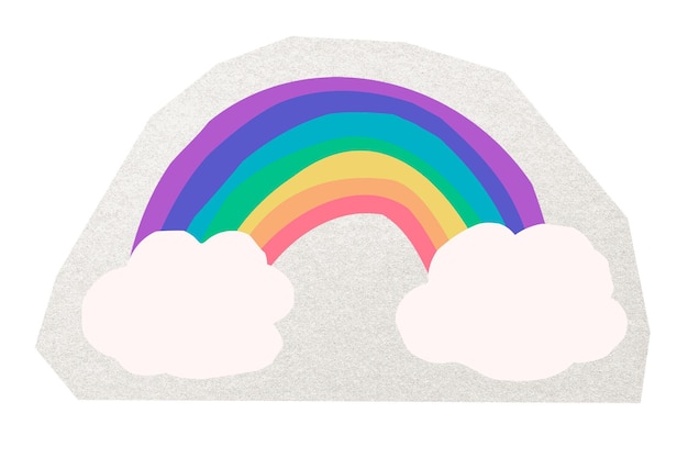 Schöne Regenbogen-png-digitale Aufkleber-Collage-Element im transparenten Hintergrund