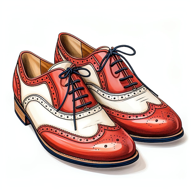 schöne Retro-Sattelschuhe-Clipart-Illustration