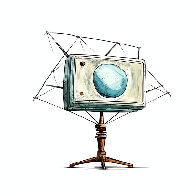 Foto schöne retro-tv-antennen-clipart-illustration