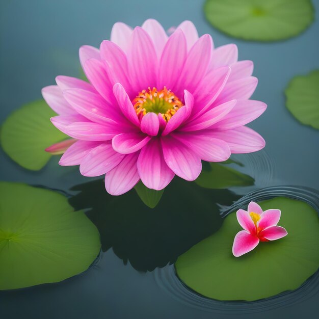 Schöne rosa Blume im Wasser