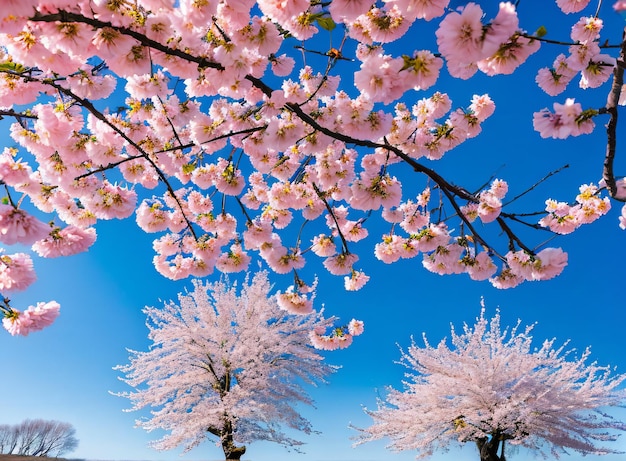 schöne rosa Blumen auf einem Baum