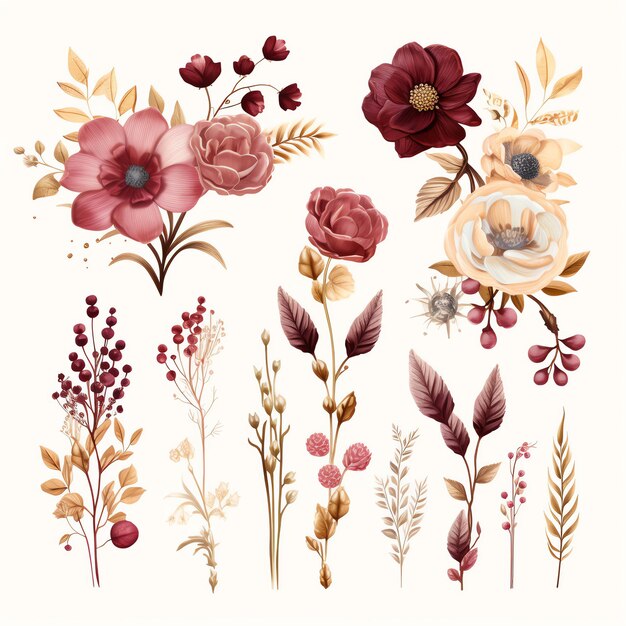 schöne rosa Blumen Clipart-Illustration