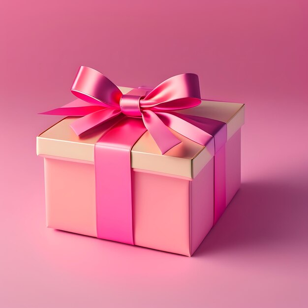 Schöne rosa Geschenkbox isoliert auf pastellfarbenem Hintergrund