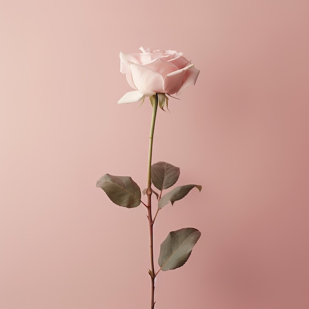 Foto schöne rose auf einem minimalistischen ästhetischen hintergrund