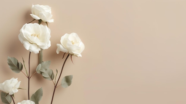 schöne Rose auf einem minimalistischen ästhetischen Hintergrund