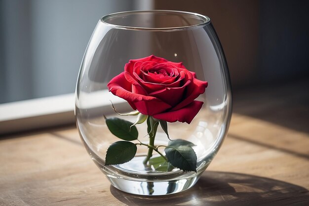 Schöne Rose im Glas