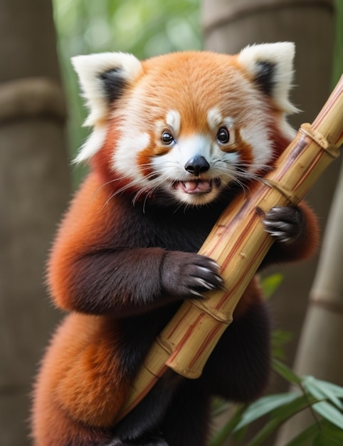 Foto schöne rote panda