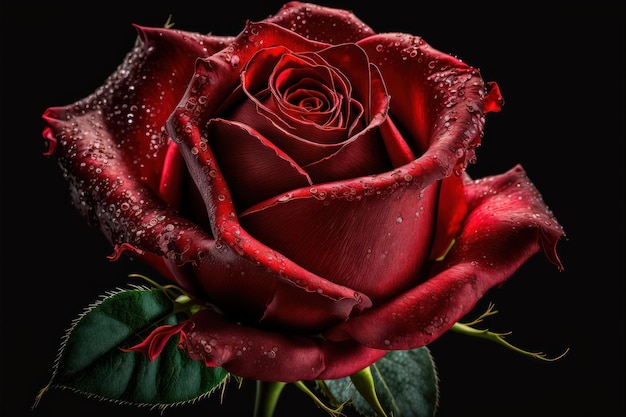 Schöne rote Rose in Nahaufnahme und im Detail für romantischen Hintergrund