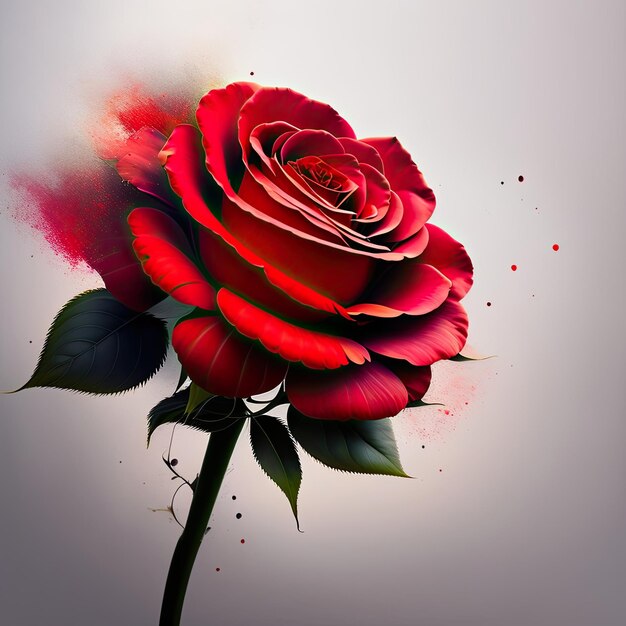 Schöne rote Rose mit Farbe