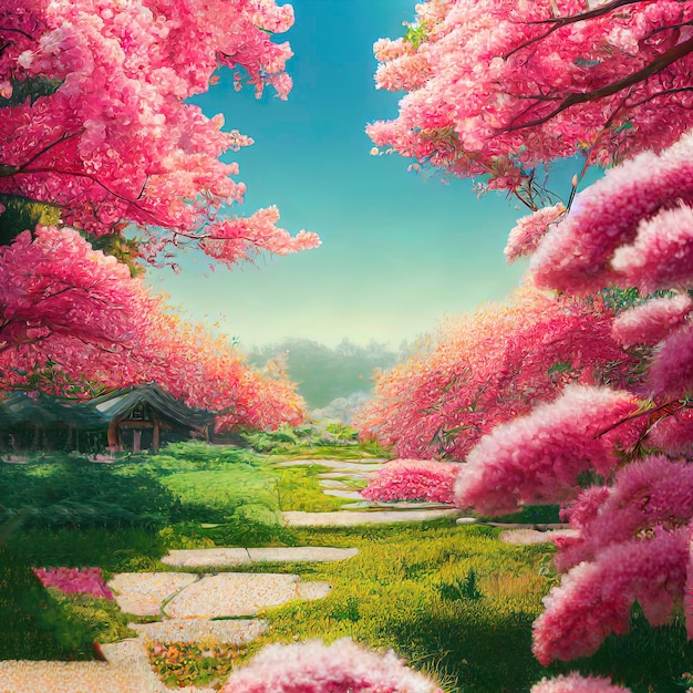 Schöne Sakura-Blumenillustration