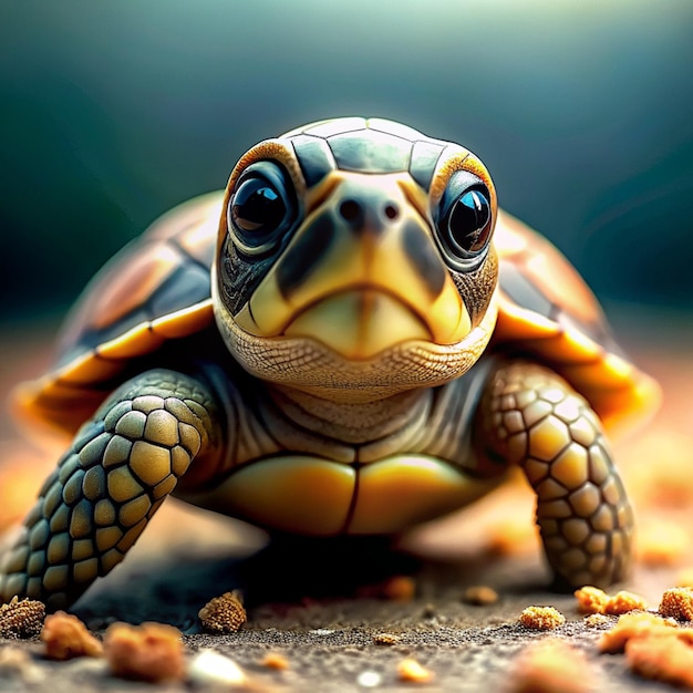 Schöne Schildkröte im Wald
