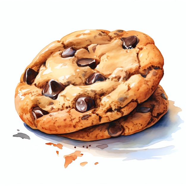 Schöne Schokoladen-Chip-Cookie schmackhafte Dessert-Clipart-Illustration