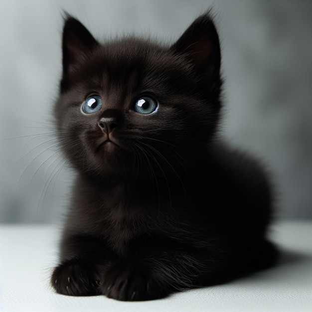 Schöne schwarze Katze ai Bild