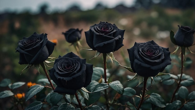 Foto schöne schwarze rose