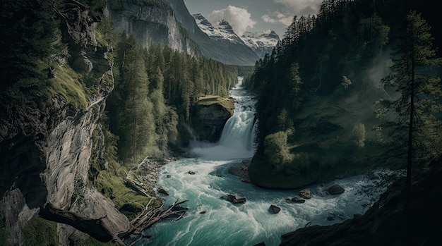Schöne Schweiz Landschaft Natur Wallpaper generiert AI HD 4K