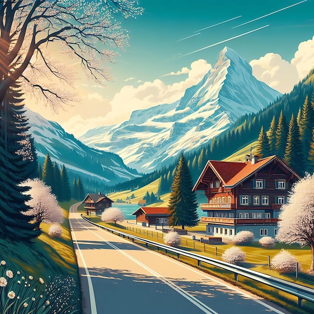 Schöne Schweizer Berge und Seen