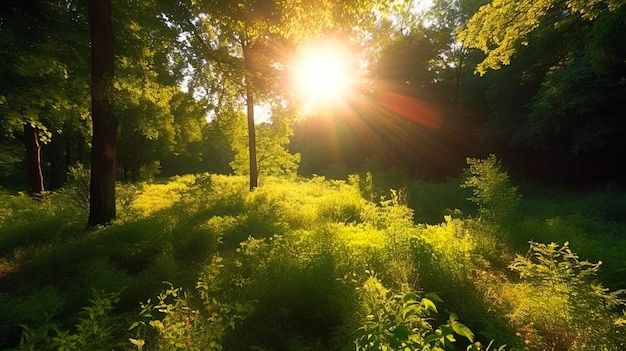 Schöne Sommerlandschaft Generative KI