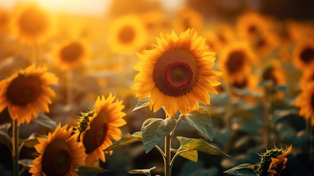 Schöne Sonnenblume an einem sonnigen Tag auf einem natürlichen Hintergrund