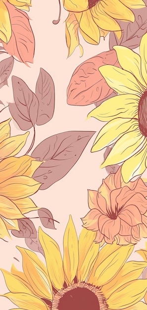 Schöne Sonnenblumen-Tapete, Hintergrundillustration, generative KI