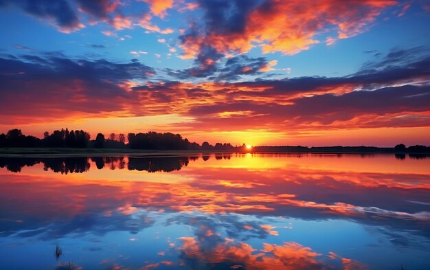 Schöne Sonnenuntergang Natur verschiedene Farben