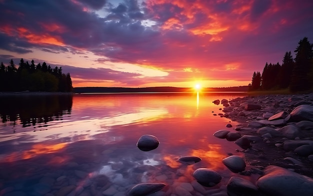 Schöne Sonnenuntergang Natur verschiedene Farben