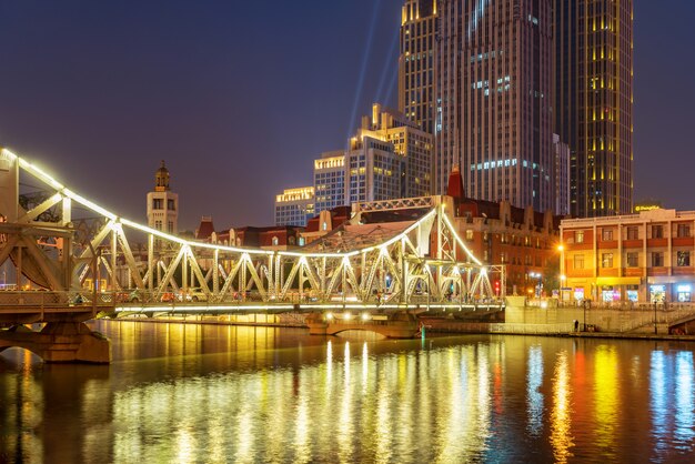 Schöne Stadt Nightscape, Tianjin, China