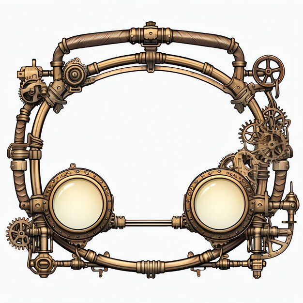 schöne Steampunk-Rahmen-Clipart-Illustration