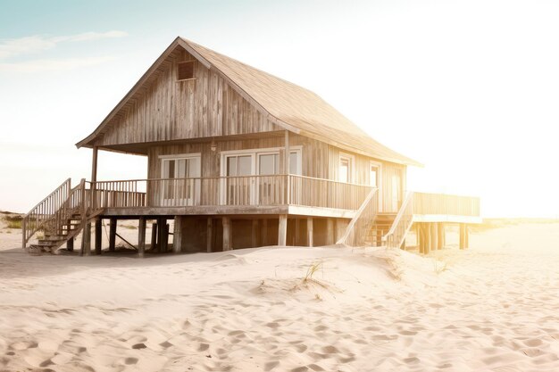 Schöne Strandherberge Berufsfotografie KI-generiert