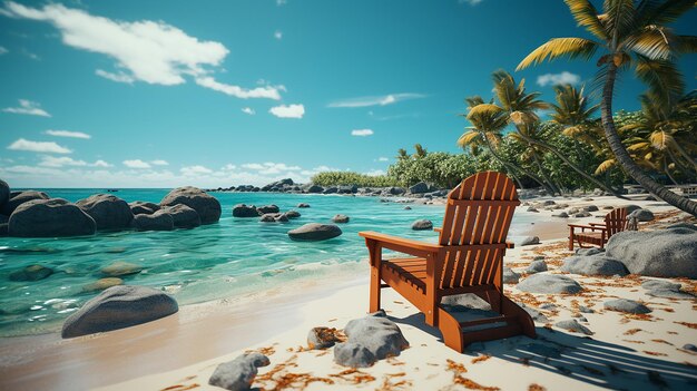 Foto schöne strandstühle am strand in der nähe des meeres