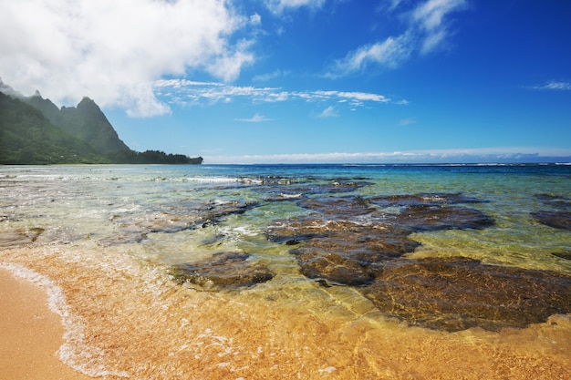 Schöne Szene in Tunnels Beach auf der Insel Kauai, Hawaii, USA