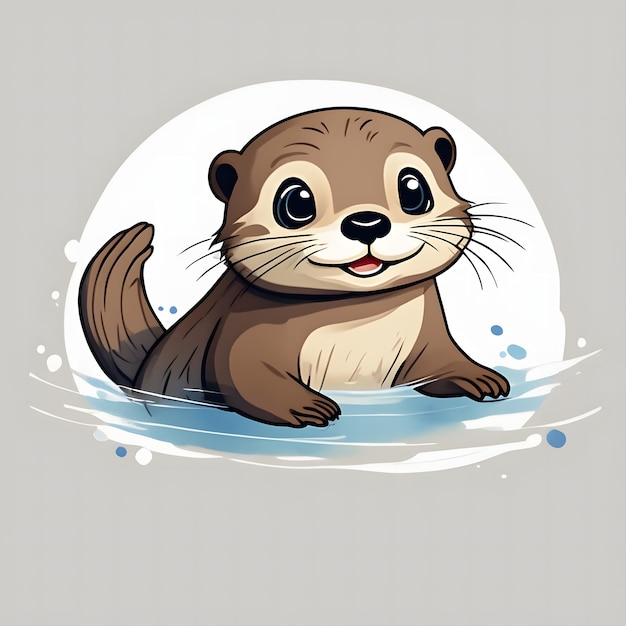Schöne T-Shirt mit Otter-Tieren