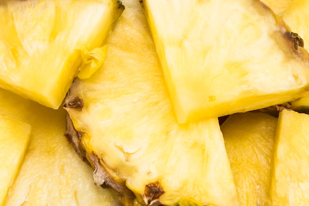 Schöne Textur-Scheiben von Ananas-Frucht-Nahaufnahme.