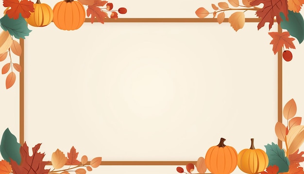 Schöne Thanksgiving-Rahmen-Karten-Vorlage minimalistische flache Vektorfarben