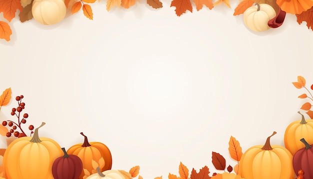 Schöne Thanksgiving-Rahmen-Karten-Vorlage minimalistische flache Vektorfarben