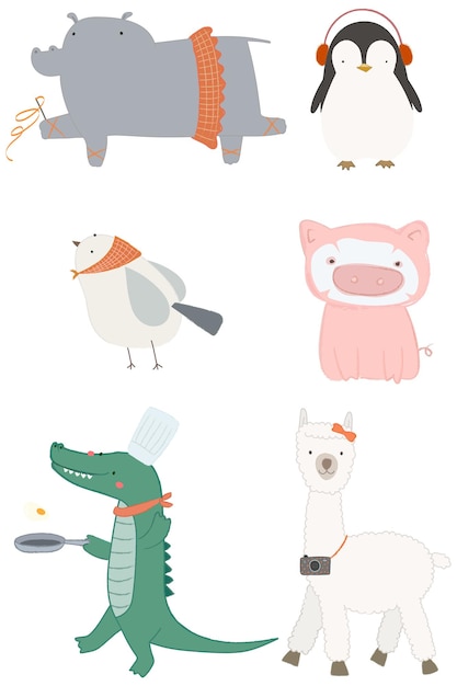 Schöne tierische Elemente durchsichtig gesetzt png