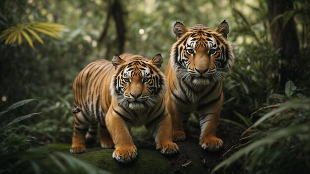 Schöne Tigern im Dschungel