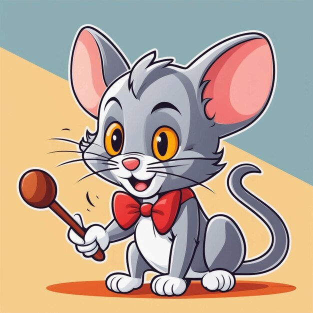 Foto schöne tom und jerry zeichentrickfilm-vektorillustration