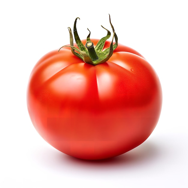 Schöne Tomate auf weißem Hintergrund