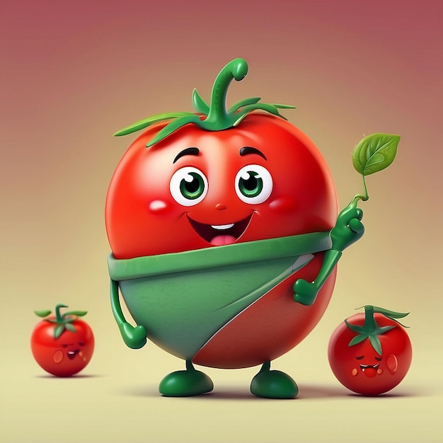 Schöne Tomatenfigur 3d