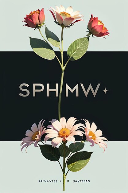 Foto schöne topfblumen in nahaufnahme, einfacher hintergrund, poster, cover, tapete, werbedesign