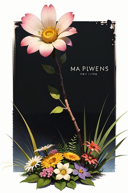 Schöne Topfblumen in Nahaufnahme, einfacher Hintergrund, Poster, Cover, Tapete, Werbedesign