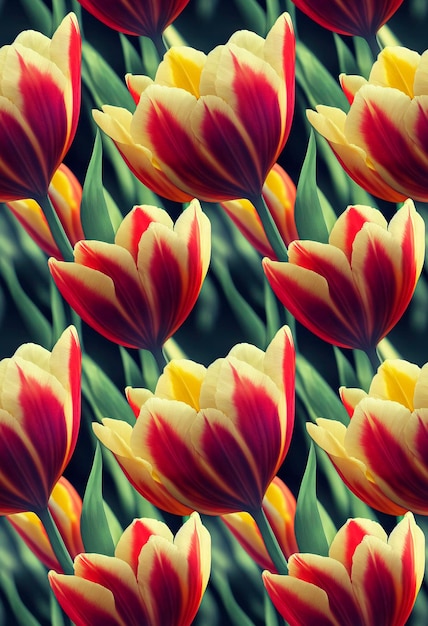 Schöne Tulpen nahtloser Hintergrund Romantischer Blumen-Luxus-Hintergrund